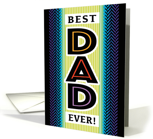 Father's Day Dad Typograhpy Herringbone Stripe card (1570566)