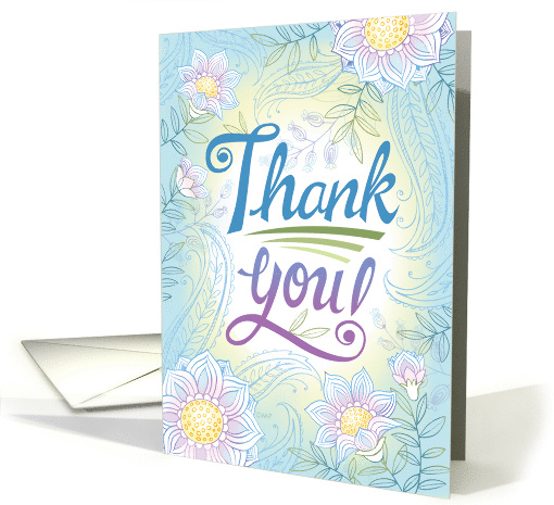 Thank You For Everything You Do Flowers Paislies card (1571508)