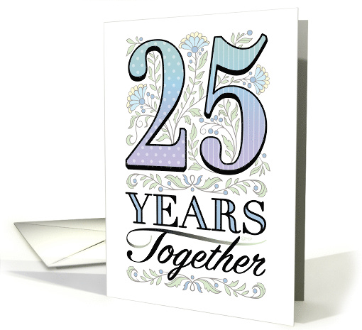 25th Anniversary Floral Typography Filigree Twenty-Five card (1571838)