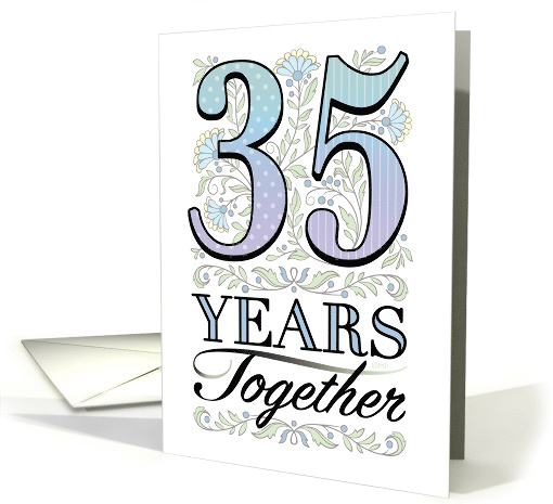 35th Anniversary Floral Typography Filigree Thirty-Five card (1572116)