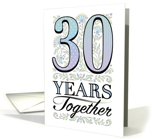 30th Anniversary Floral Typography Filigree Thirtieth card (1572140)