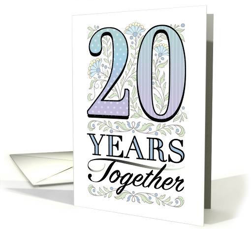 20th Anniversary Floral Typography Filigree Twentieth card (1572142)