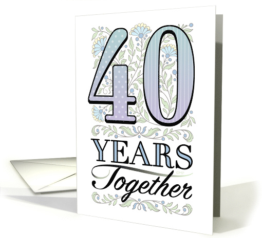 40th Anniversary Floral Typography Filigree Fortieth card (1572256)