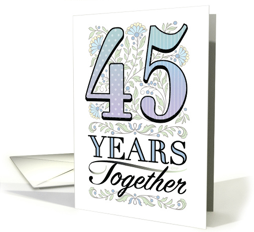 45th Anniversary Floral Typography Filigree Forty-five card (1572260)
