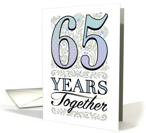 65th Anniversary Floral Typography Filigree Sixty-fifth card (1572390)