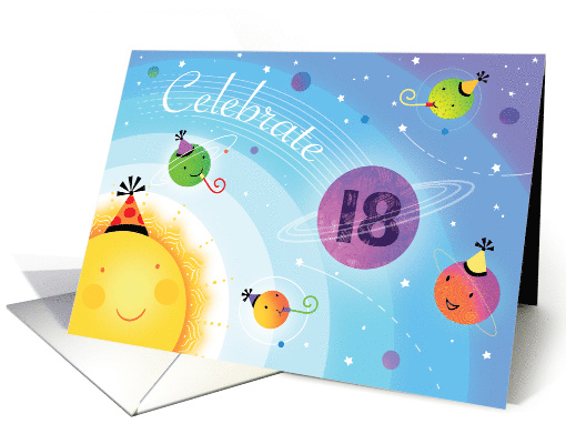 18th Happy Birthday Planets Sun Universe Party Hat... (1574558)