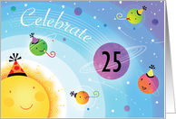 Happy Birthday Planets Sun Universe Party Hat Custom Years card