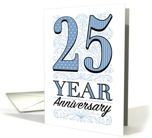 Business Aniversary 25 Years Employee Stars Stripes Fireworks card