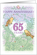 Wedding Aniversary 65 Years Love Birds Butterfly Flowers Lady Bugs card