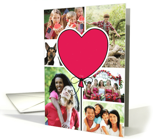 Heart Transplant Anniversary Balloon Custom Photos card (1580666)