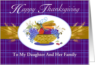 Daughter and Family Happy Thanksgiving Fruit Basket Wheat Grapes card