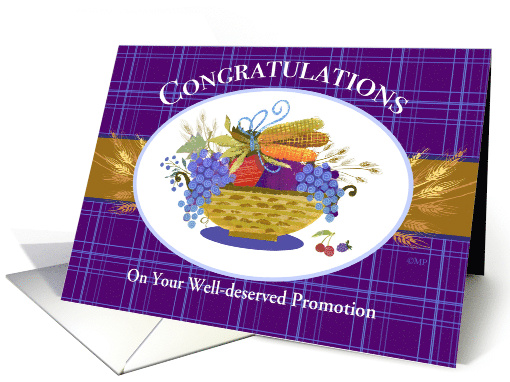 Congratulations On Your Promotion Fruit Grapes Wheat Business card