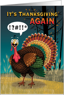 Happy Thanksgiving Turkey Gobble Fall Wheat Surprised Bird card