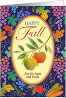 Aunt & Uncle Happy Fall Harvest Custom Relationship Thanksgiving card