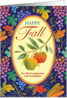 Custom Grandmother & Grandfather Happy Thanksgiving Fall Apples card