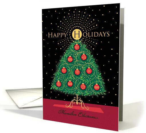 Business Happy Holidays Christmas Tree Ornaments Custom card (1587272)