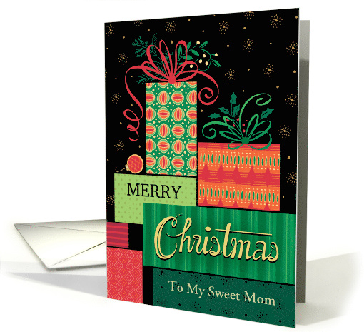 Mother Merry Christmas Gifts Bows Presents Custom Relationship card