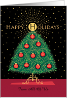 From All of Us Happy Holidays Christmas Tree Ornaments Custom card