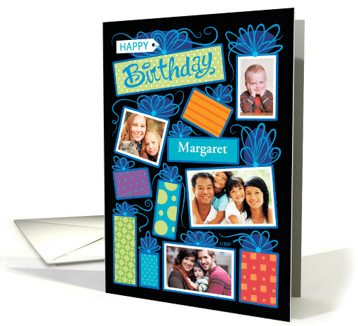 Birthday Presents Custom Photographs Bright Color card (1595122)