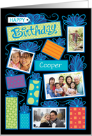 Happy Birthday Presents Custom Photo Initial Letter C card