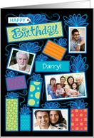 Happy Birthday Presents Custom Photo Initial Letter D card