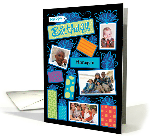 Happy Birthday Presents Custom Photo Initial Letter F card (1596888)