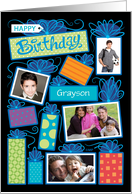 Happy Birthday Presents Custom Photo Initial Letter G card