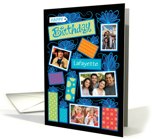 Happy Birthday Presents Custom Photo Initial Letter L card (1596934)