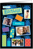 Happy Birthday Presents Custom Photo Initial Letter P card