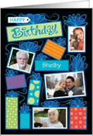 Happy Birthday Presents Custom Photo Initial Letter S card