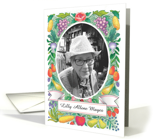 Death Announcement Gardening Loving Memory Custom Photo card (1638194)
