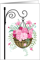 Sympathy Thank You Pink Flowers Hanging Basket card