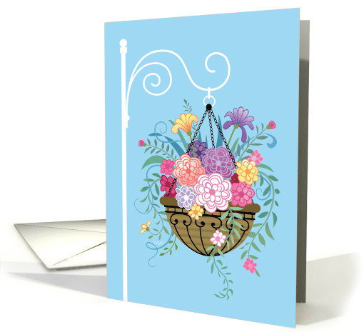 Encouragement Hanging Basket of Colorful Flowers card (1639188)
