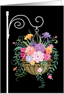 Get Well Soon Hanging Basket Flowers card