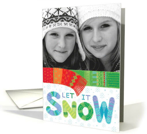 Christmas Let It Snow Scarf Custom Photo card (1646396)