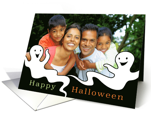 Custom Photo Halloween Boo Ghosts card (1652460)