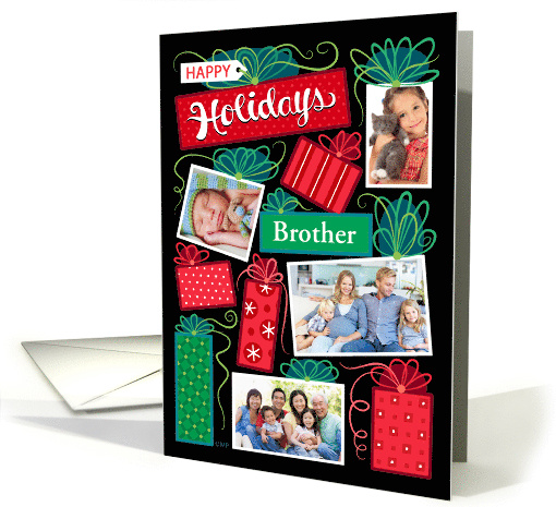 Brother Happy Holidays Christmas Presents 4 Custom Photo card