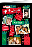 Mother Happy Holidays Christmas Presents 4 Custom Photo card
