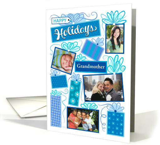 Grandmother Happy Holidays Blue Christmas Presents 4... (1659372)