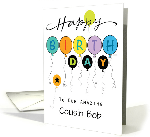Cousin Happy Birthday Balloons And Star card (1659650)