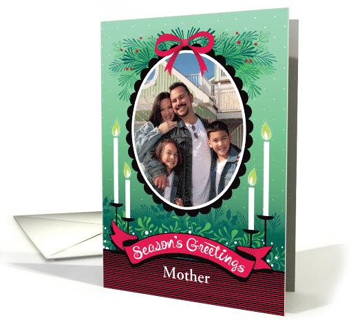 Mother Custom Photo Seasons Greetings Candles Mantle card (1661106)