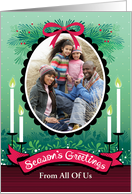 From All Of Us Custom Photo Seasons Greetings Candles Mantle card