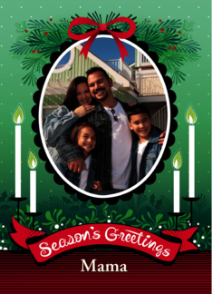 Mama Custom Photo Seasons Greetings Candles Mantle