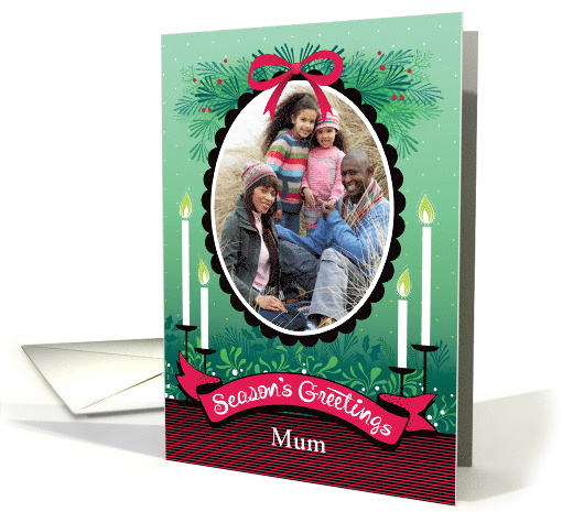 Mum Custom Photo Seasons Greetings Candles Mantle card (1661116)