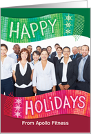 Business Custom Happy Holidays Merry Christmas Red Green Scarf card