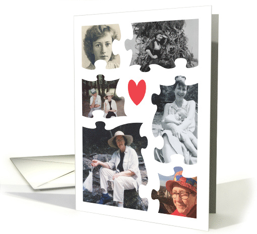 Custom Photo Puzzle Pieces With Heart card (1661996)