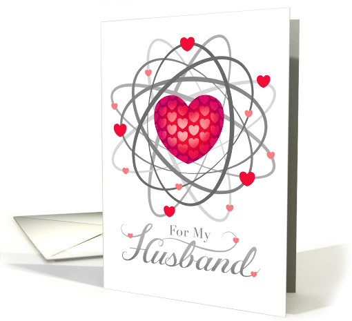 Husband Valentine Atom Heart Pink Red card (1669516)