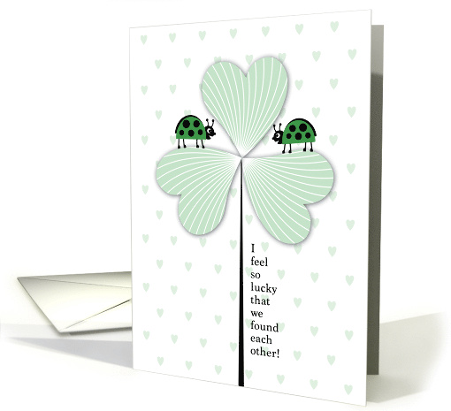 St. Patrick's Day Lucky Shamrock Green Lady Bugs card (1671196)