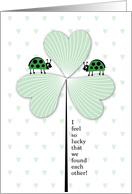 St. Patrick’s Day Lucky Shamrock Green Lady Bugs card