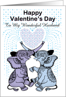 Husband Happy Valentine’s Day Tattoo Blue Elephants card